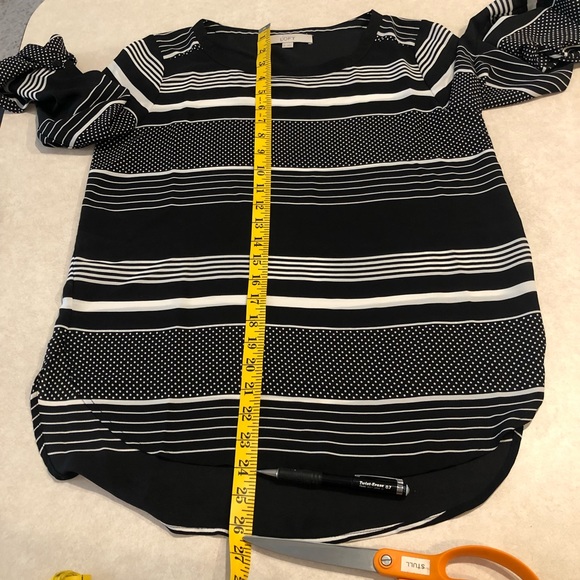 ⭐️ Ann Taylor LOFT Striped Long Sleeve Blouse EXTRA SMALL - Picture 11 of 12